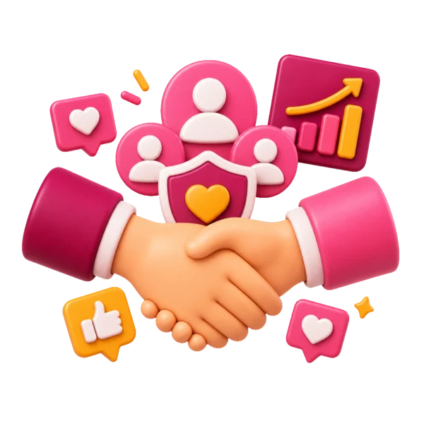 Členové našeho týmu pro růst na sociálních médiích při práci